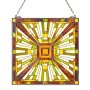VEVOR Stained Glass Window Panel, 20 x 21 in, Tiffany Style Hanging Transom Window Panel with Chain, Large Vertical Rectangle Stain Glass, Vintage Traditional Art Handcrafts for Kitchen Home Decor