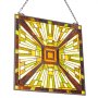 VEVOR Stained Glass Window Panel, 20 x 21 in, Tiffany Style Hanging Transom Window Panel with Chain, Large Vertical Rectangle Stain Glass, Vintage Traditional Art Handcrafts for Kitchen Home Decor