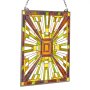 VEVOR Stained Glass Window Panel, 20 x 21 in, Tiffany Style Hanging Transom Window Panel with Chain, Large Vertical Rectangle Stain Glass, Vintage Traditional Art Handcrafts for Kitchen Home Decor