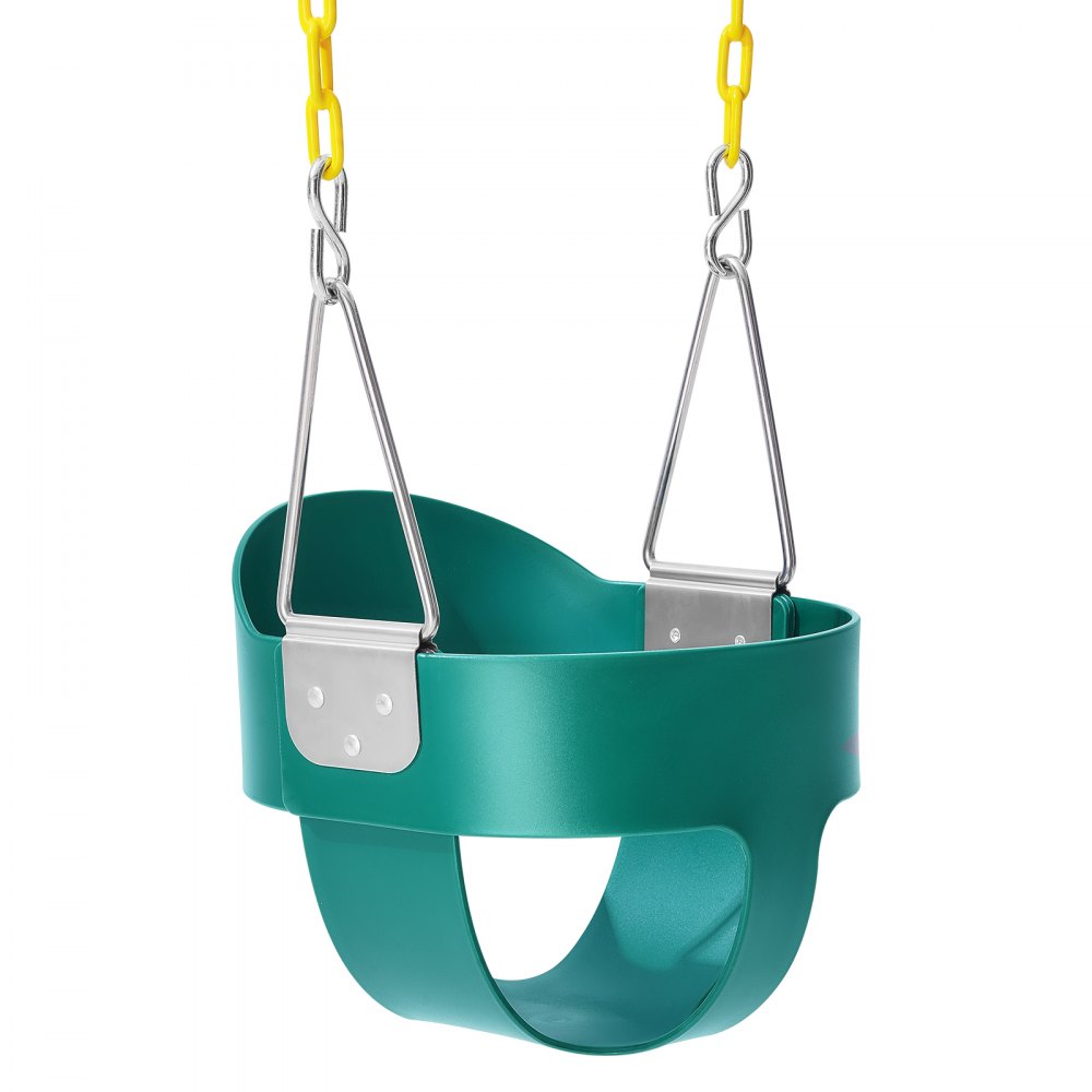 VEVOR Toddler Swing Seat, High Back Full Bucket Baby Swing Seat with Coated Chains and Carabiners, Support 150 lbs Baby Outdoor Swing, Fully Assembled Swing for Toddlers Age 3+, Indoor and Outdoor