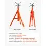 VEVOR Pipe Stand, 2500LBS Heavy Duty Pipe Stands, 27.2"-52" Height Adjustable V Head Pipe Stand, 45# Steel Folding Stand for 1/2-12 inches Pipes