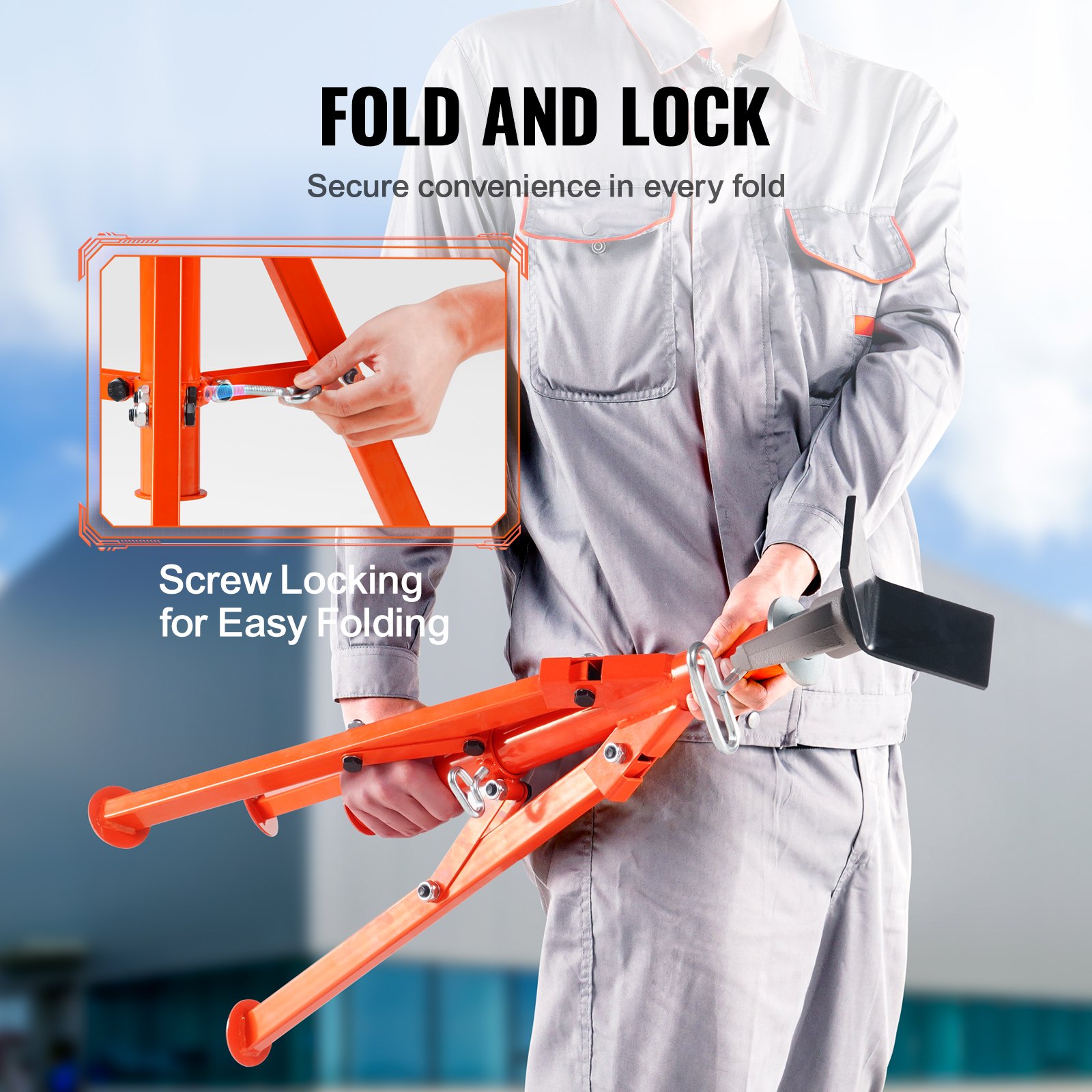 VEVOR Pipe Stand, 1133.9 kg Heavy Duty Pipe Jack Stands, 69.1-132.1 cm Height Adjustable V Head Pipe Stand, 45# Steel Folding Jack Stand for 1.3-30.5 cm Pipes