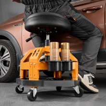 Rolling Shop Stool Heavy-Duty Garage Work Seat 300 lbs Load with Caster