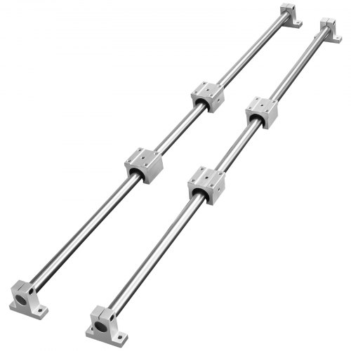 VEVOR Linear Guide Rail Set, SFC20 1000mm, 2 PCS 39.4 in/1000 mm SFC20 Guide Rails 4 PCS SC20 Slide Blocks 4 PCS Rail Supports, Linear Rails and Bearings Kit for Automated Machines CNC DIY Project