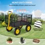VEVOR Steel Garden Cart, Heavy Duty 1400 lbs, με αφαιρούμενες πλευρές πλέγματος για μετατροπή σε επίπεδη επιφάνεια, μεταλλικό βαγόνι με λαβή 2 σε 1 και 15 σε ελαστικά, ιδανικό για κήπο, αγρόκτημα, αυλή