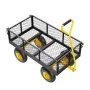 VEVOR 900 Lbs Heavy Duty Steel Garden Cart, Garden Wagon Cart on Wheels, Outdoor Metal Yard Utility Wagon Carts with 10" Tires and Mesh Removable Sides(Convert to Flatbed) and 180°Rotating Handle