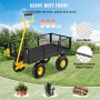 VEVOR Steel Garden Cart, Heavy Duty 900 lbs Capacity, with Removable Mesh Sides to Convert into Flatbed, Utility Metal Wagon with 180° Rotating Handle and 10 in Tires, Perfect for Garden, Farm, Yard