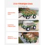 VEVOR 1200 Lbs Steel Garden Cart, Heavy Duty Pullable Garden Wagon Yard Cart, 2 in 1 Outdoor Metal Utility Wagon Yard Trailer with 13" All Terrain Tires, Mesh Removable Sides and 180°Rotating Handle