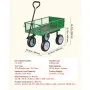 VEVOR Garden Cart with Seat, 500 LBS, Rolling Steel Garden Work Seat with Wheels, Heavy Duty Gardening Stool, with Tool Tray & Adjustable Handle, Outdoor Yard Wagon, for Lawn, Patio, Backyard, Green