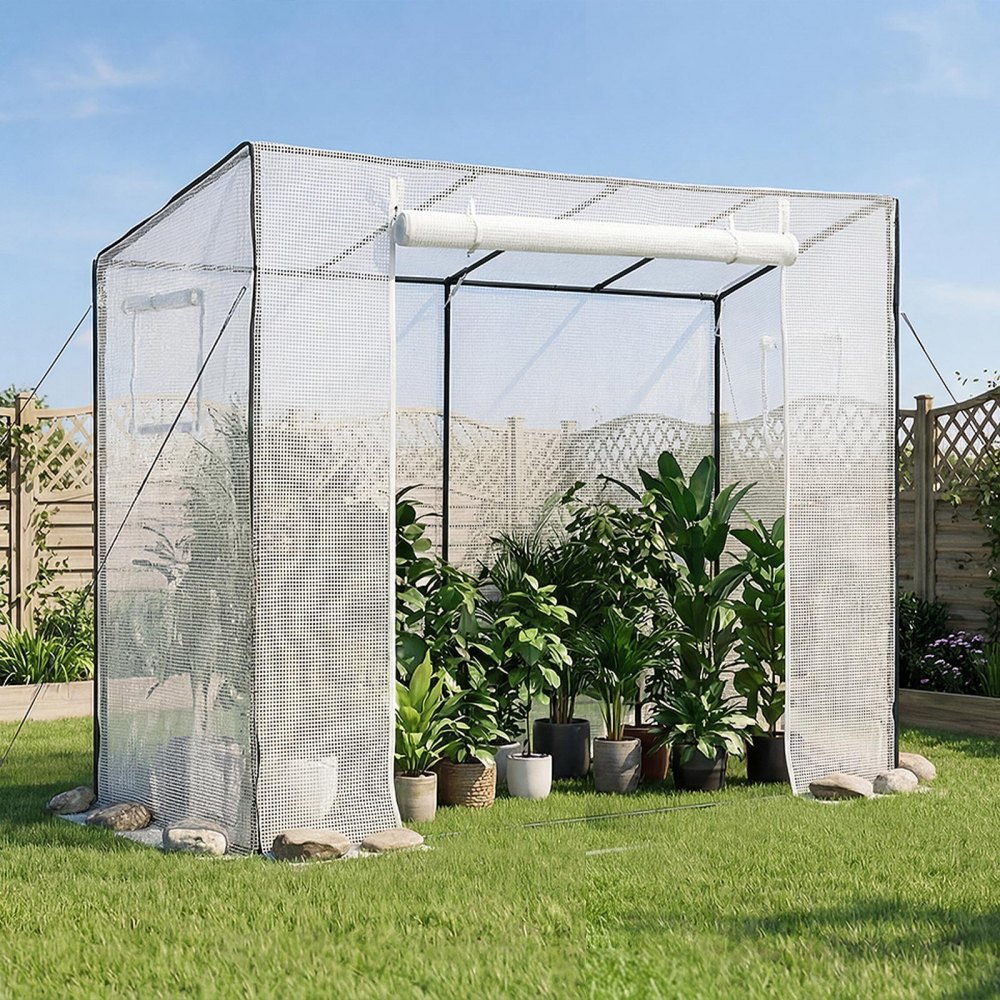 VEVOR Walk-in Greenhouse, 195 x 77 x 168 cm Greenhouse for Outdoors with Windows, Durable PE Cover, Roll-Up Zipper Door, Walk in Green House Kit, Portable Plant Garden Hot House for Backyard, Outside