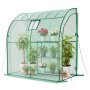 VEVOR Walk-in Greenhouse, 198 x 100 x 200 cm Greenhouse for Outdoors with Window, PE Cover, 3-Tier Shelf, Roll-Up Zipper Doors, Walk in Green House Kit, Portable Plant Garden Hot House for Backyard