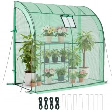 VEVOR Walk-in Green House, 78 x 39.4 x 78.7 in, Greenhouse with Shelves, High Strength PE Cover with Zipper Door and Steel Frame, Assembly in Minutes, Suitable for Planting and Storage