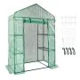 VEVOR Walk-in Green House, 4.6 x 2.4 x  6.7 ft  Greenhouse with Shelves, Set Up in Minutes, High Strength PE Cover with Doors & Windows and Steel Frame, Suitable for Planting and Storage, Green