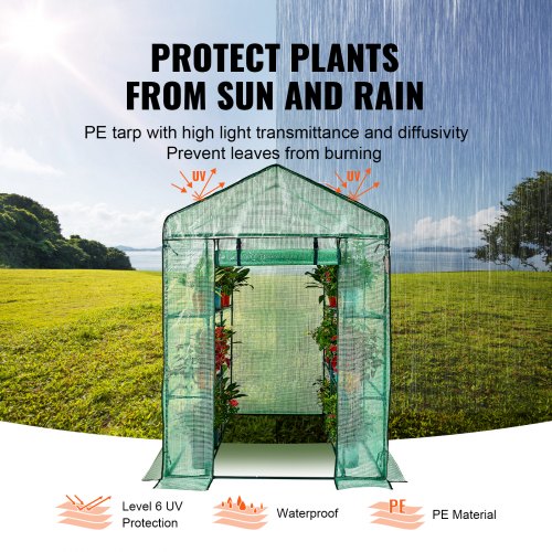 Outsunny 6 X 3 X 2m Greenhouse Replacement Cover ONLY For Tunnel Greenhouse