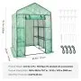 VEVOR Walk-in Green House, 4.6 x 4.6 x  6.6 ft  Greenhouse with Shelves, Set Up in Minutes, High Strength PE Cover with Doors & Windows and Steel Frame, Suitable for Planting and Storage, Green