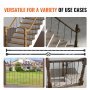 VEVOR Staircase Metal Balusters, 44'' x 1/2" Galvanized Steel Decorative Banister Spindles, 10 Pack Deck Baluster with Hollow Single Baskets, Twists, Spiral Stair Railing w/ Shoes & Screws