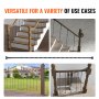 VEVOR-portaiden metallikaiteet, 44" x 1/2" sinkitystä teräksestä valmistetut koristekaidekarat, 10-pakkainen kansikaide ontoilla kierteillä, satiinimustan kierreportaiden kaiteet kengillä ja ruuveilla