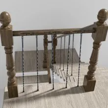 VEVOR Staircase Metal Balusters, 44'' x 1/2" Galvanized Steel Decorative Banister Spindles, 10 Pack Deck Baluster with Hollow Twists, Satin Black Spiral Stair Railing with Shoes & Screws