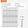 VEVOR Staircase Metal Balusters, 44'' x 1/2" Galvanized Steel Decorative Banister Spindles, 10 Pack Deck Baluster with Hollow Double Baskets, Spiral Stair Railing with Shoes & Screws