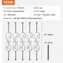 VEVOR Staircase Metal Balusters, 44'' x 1/2" Galvanized Steel Decorative Banister Spindles, 5 Pack S Shape Deck Baluster, Hollow Satin Black Spiral Stair Railing with Shoes & Screws