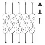 VEVOR Staircase Metal Balusters, 44'' x 1/2" Galvanized Steel Decorative Banister Spindles, 5 Pack S Shape Deck Baluster, Hollow Satin Black Spiral Stair Railing with Shoes & Screws