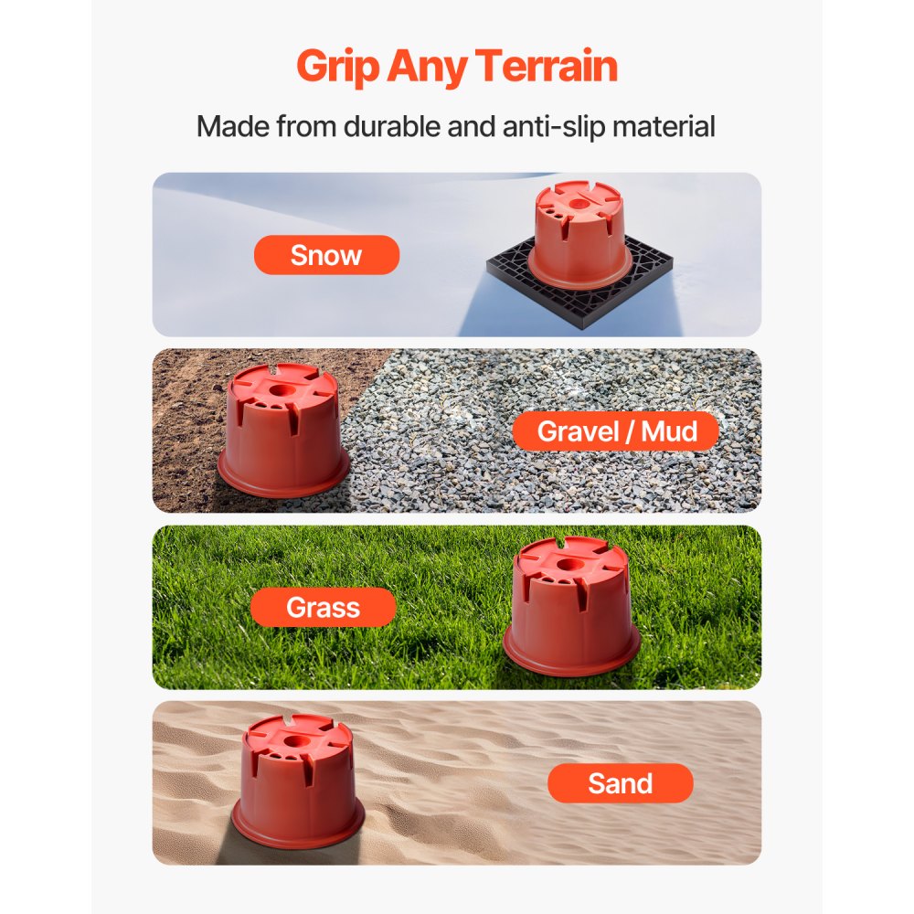 VEVOR Trailer Jack Blocks, 8" High, 2000 lbs Capacity, 8 Pcs Heavy Duty Camper Leveler Kit - 6 RV Leveling Blocks & 2 Pads, Camper Accessories for Travel Trailers, 5th Wheels Class A/C Motorhomes