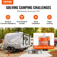 VEVOR Trailer Jack Block, 2000 lbs Capacity per RV Leveling Block, High-quality Polypropylene RV Camper Stabilizer Blocks, RV Travel Accessories Use for Any Tongue Jack, Post, Foot, 5th Wheels, 2-Pack