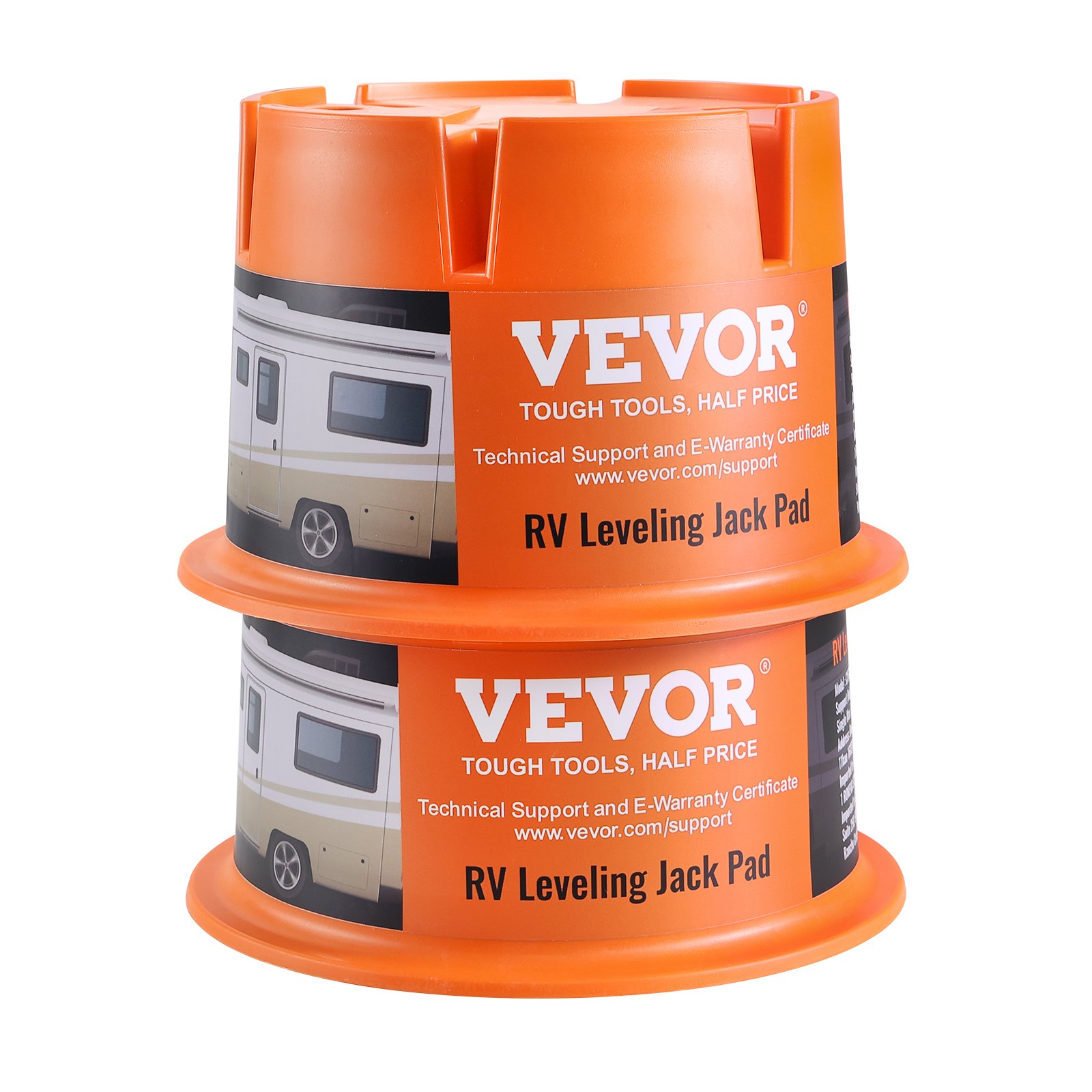 VEVOR Bloque de gato para remolque, capacidad de 2000 libras por bloque nivelador de RV, bloques estabilizadores de polipropileno de alta calidad para caravanas, accesorios de viaje para RV, uso para cualquier gato de lengüeta, poste, pie, quinta rueda, paquete de 2