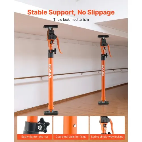 VEVOR Cabinet Jack Support Pole, 4-Pack, 45.7-114.2 Inch Steel Telescopic Quick Support Rod, Adjustable 3rd Hand System up to 154 lbs Capacity for Installing Cabinets, Lifting Drywall, Cargo Bars VEVOR Cabinet Jack Support Pole, 4-Pack, 45.7-114.2 Inch Steel Telescopic Quick Support Rod, Adjustable 3rd Hand System up to 154 lbs Capacity for Installing Cabinets, Lifting Drywall, Cargo Bars