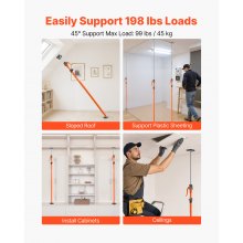 VEVOR 4Pcs Cabinet Jack Support Pole 125-291 cm Telescopic Quick Support Rod