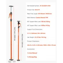 VEVOR 4Pcs Cabinet Jack Support Pole 125-291 cm Telescopic Quick Support Rod