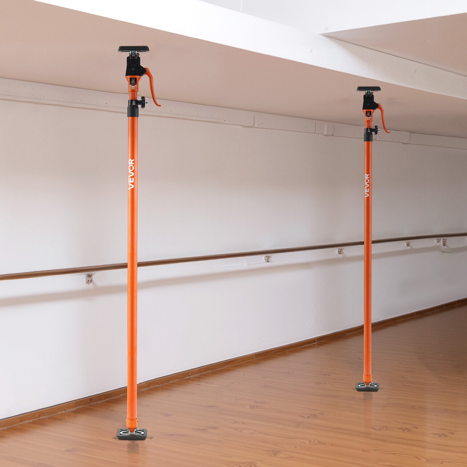 VEVOR Cabinet Jack Support Pole, 4-Pack, 125-291 cm Steel Telescopic Quick Support Rod, Adjustable 3rd Hand System up to 90 kg Capacity for Installing Cabinets, Lifting Drywall, Cargo Bars