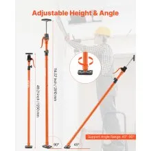 VEVOR Cabinet Jack Support Pole, 2-Pack, 125-291 cm Steel Telescopic Quick Support Rod, Adjustable 3rd Hand System up to 90 kg Capacity for Installing Cabinets, Lifting Drywall, Cargo Bars