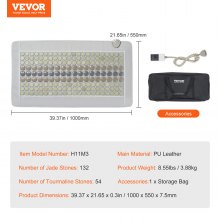 VEVOR Far Infrared Heating Pad 132 Natural Jade 54 Tourmaline Stone Värmedyna