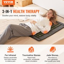 VEVOR Far Infrared Heating Pad 48 Natural Jade & 24 Tourmaline Stone Heating Pad