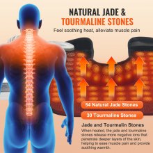 VEVOR Far Infrarød varmepute 54 naturlig jade og 30 turmalin stein varmepute