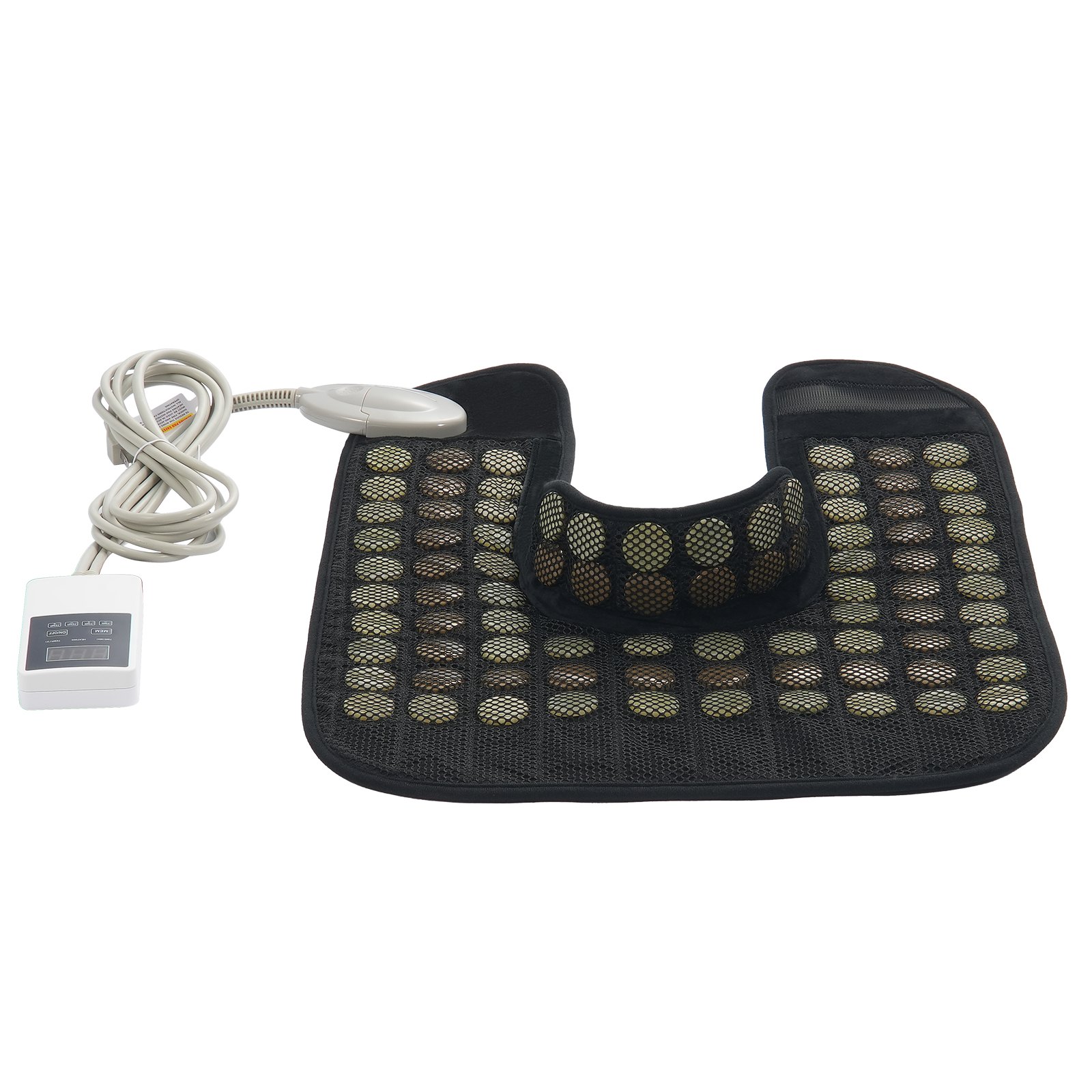 VEVOR Far Infrared Heating Pad, 54 Natural Jade & 30 Tourmaline Stones Heating Pad for Neck & Shoulder Pain Relief, 103 - 159 ℉ Heating Pad with Smart Controller & Auto-Off, Ideal Gift for Mom Dad