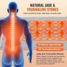 Placă de încălzire cu infraroșu îndepărtat VEVOR 52 Jad natural și 20 Pad de încălzire cu piatră de turmalină