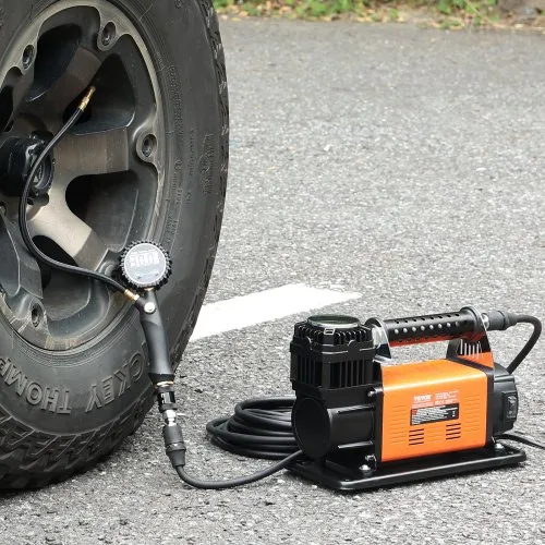 Compresseur d'air a Piston 12V, 10 BAR, 40L/Min, Manomètre Analogique, 4 Adaptateurs