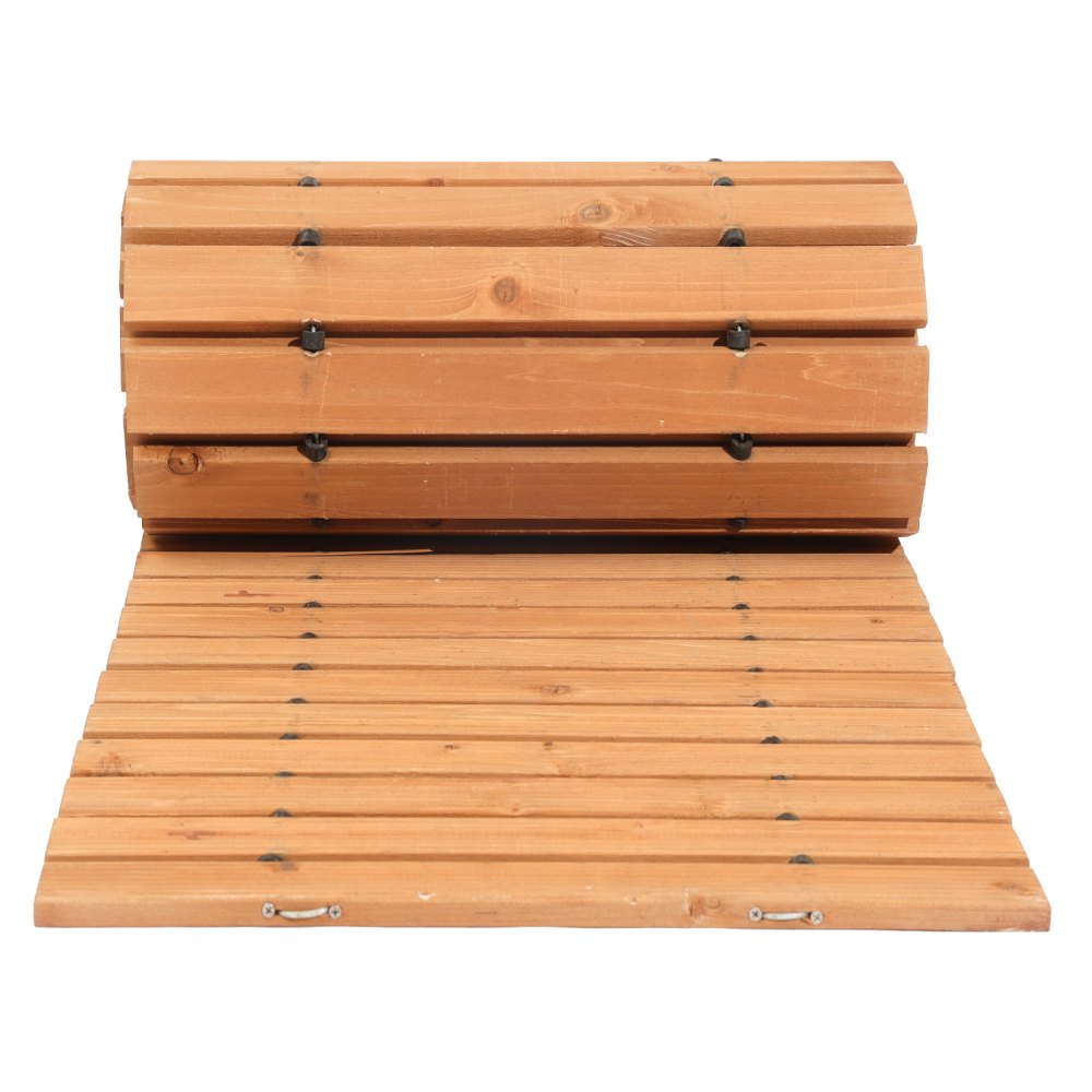 VEVOR Wooden Garden Pathway, 12 ft L x 22 in W, Non-Slip Straight Garden Walkway, Roll Out Cedar Outdoor Walkway Path with Wire Rope Connection, Decorative Garden Paver for Backyard Wedding Party