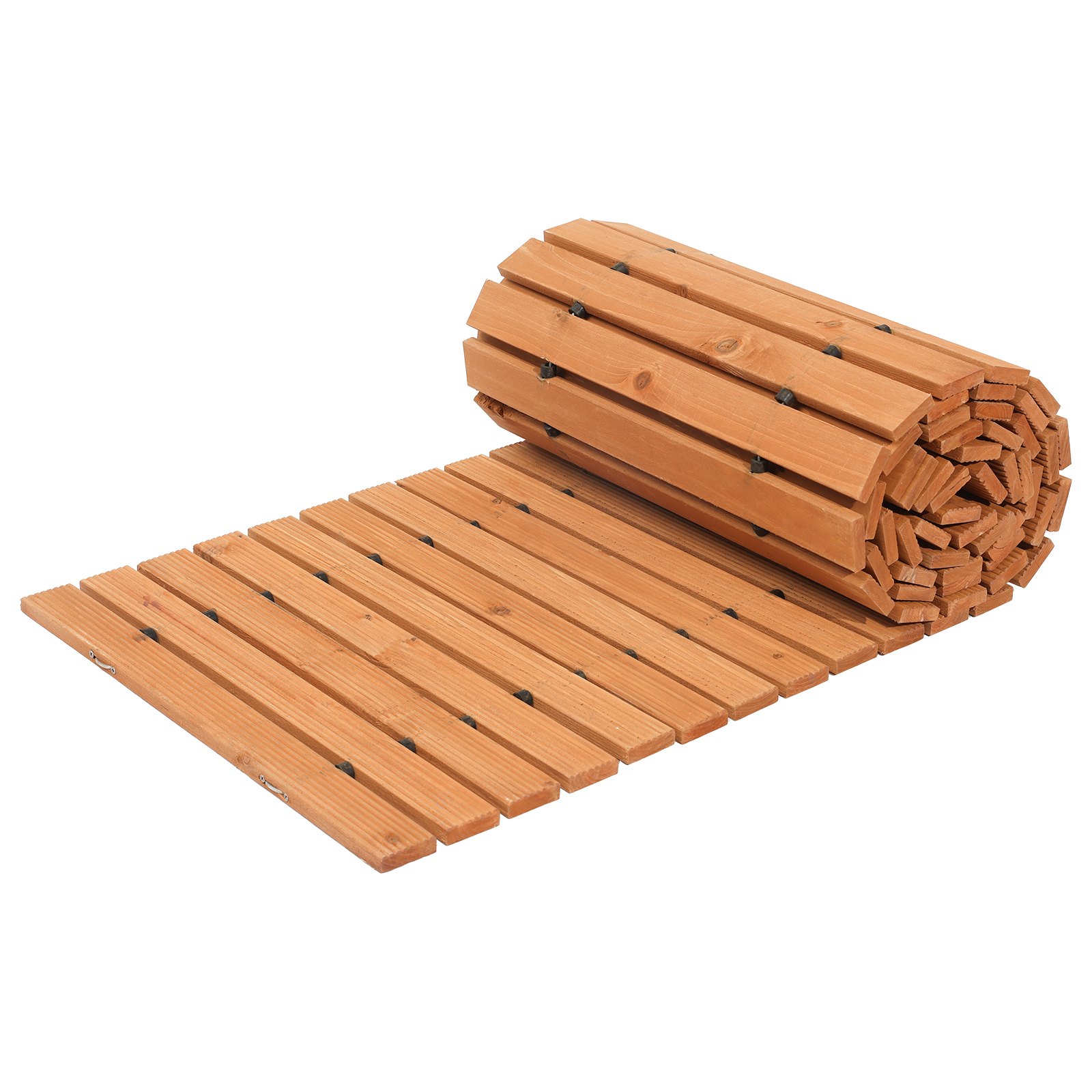 VEVOR Wooden Garden Pathway, 12 ft L x 22 in W, Non-Slip Straight Garden Walkway, Roll Out Cedar Outdoor Walkway Path with Wire Rope Connection, Decorative Garden Paver for Backyard Wedding Party