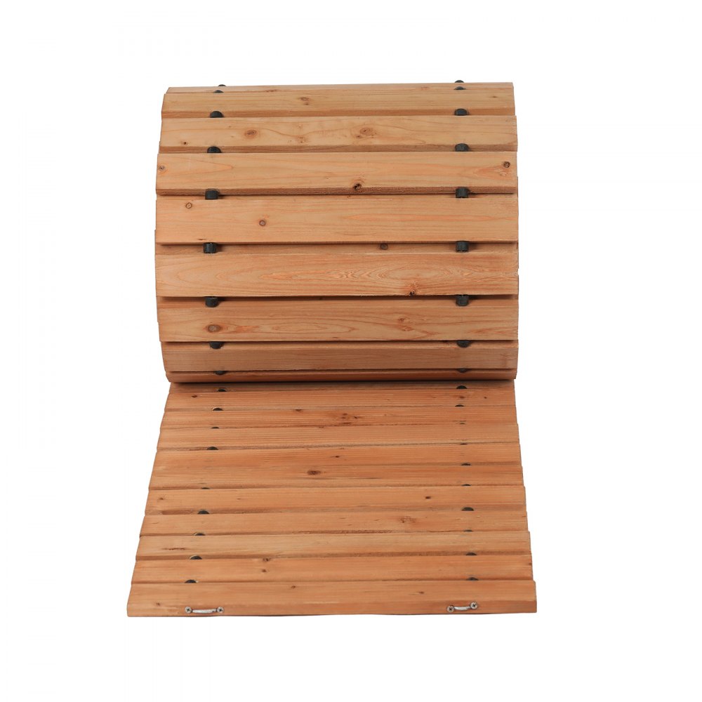 VEVOR Wooden Garden Pathway, 24 ft L x 17 in W, Non-Slip Straight Garden Walkway, Roll Out Cedar Outdoor Walkway Path with Wire Rope Connection, Decorative Garden Paver for Backyard Wedding Party