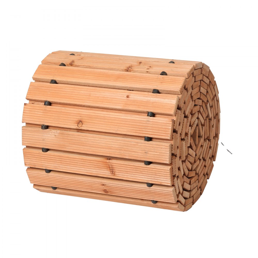 VEVOR Wooden Garden Pathway, 24 ft L x 17 in W, Non-Slip Straight Garden Walkway, Roll Out Cedar Outdoor Walkway Path with Wire Rope Connection, Decorative Garden Paver for Backyard Wedding Party