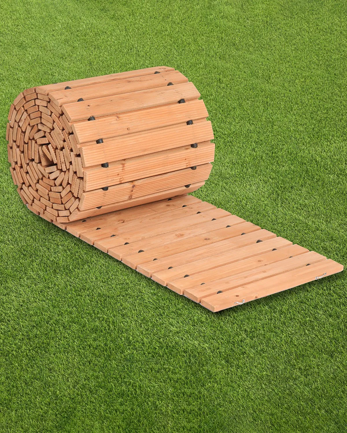 VEVOR Wooden Garden Pathway, 24 ft L x 17 in W, Non-Slip Straight Garden Walkway, Roll Out Cedar Outdoor Walkway Path with Wire Rope Connection, Decorative Garden Paver for Backyard Wedding Party
