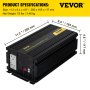 VEVOR Power Inverter 2000W 4000W 12V DC to 110V 120V AC GFCI Outlet LCD Cable Boat RV