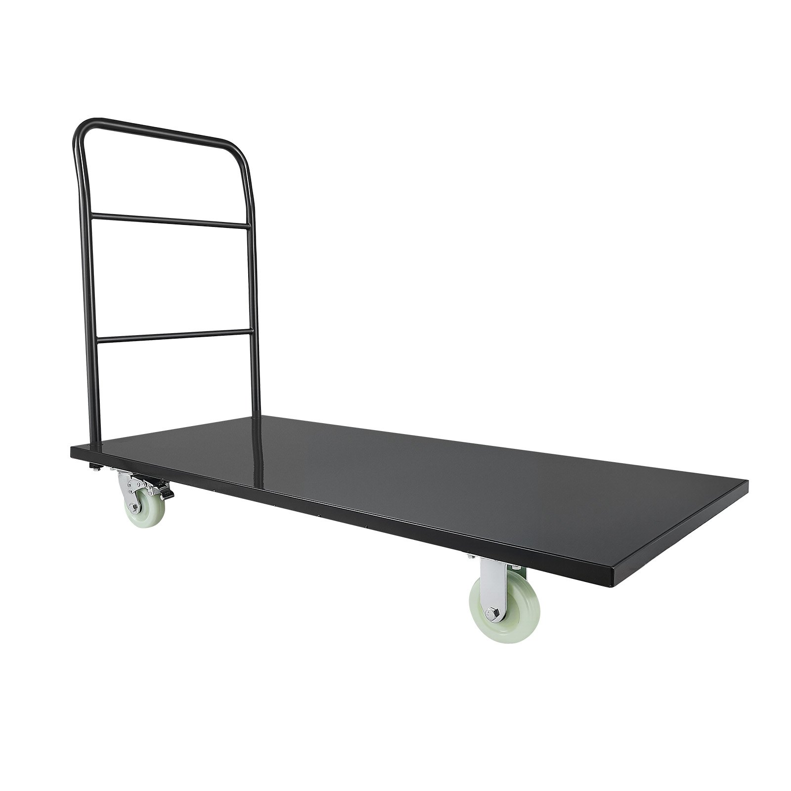 VEVOR Heavy Duty Platform Truck, 2000 lbs Capacity, Industrial Steel Flatbed Cart with Swivel Wheels and Handle, Platform Hand Push Truck Dolly, Easy Storage, for Luggage Moving, 60 x 27.6 x 42.9 in