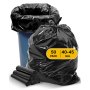 VEVOR Contractor Trash Bags, 40-45 Gallon Heavy Duty Contractor Trash Bags, 1.7 MIL Thick Large Black Industrial Garbage Bag, Big Garbage Bag (50 Count), for Commercial, Household and Industrial Use