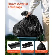 VEVOR Contractor Trash Bags, 40-45 Gallon Heavy Duty Contractor Trash Bags, 1.7 MIL Thick Large Black Industrial Garbage Bag, Big Garbage Bag (50 Count), for Commercial, Household and Industrial Use