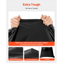 Heavy Duty Contractor Trash Bags 40-45 Gallon 1.7MIL Garbage Bag 50 Count