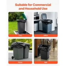 VEVOR Contractor Trash Bags, 40-45 Gallon Heavy Duty Contractor Trash Bags, 1.7 MIL Thick Large Black Industrial Garbage Bag, Big Garbage Bag (50 Count), for Commercial, Household and Industrial Use